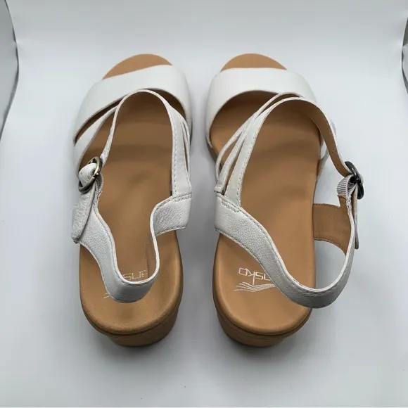 NWOB Dansko Tansy Leather Block Heel Sandals  41 US 10.5-11 white slingback 1624