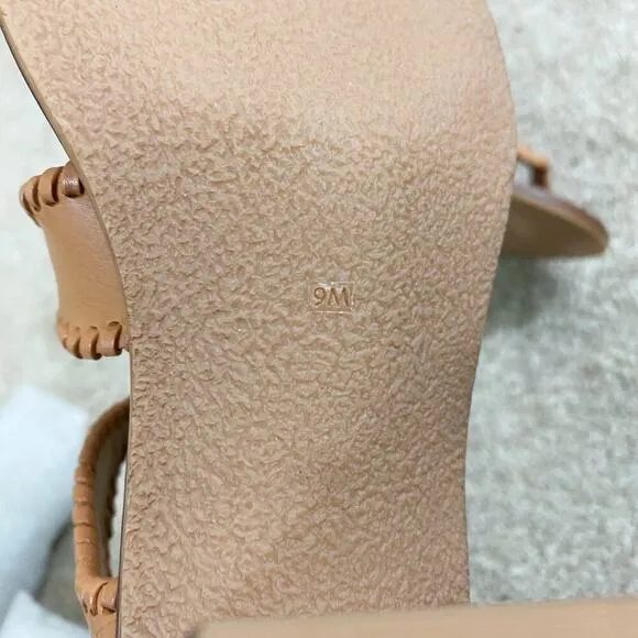 NWOB Jack Rogers Tan Leather High Heel Sandals Women's US Size 9 Made in Brazil