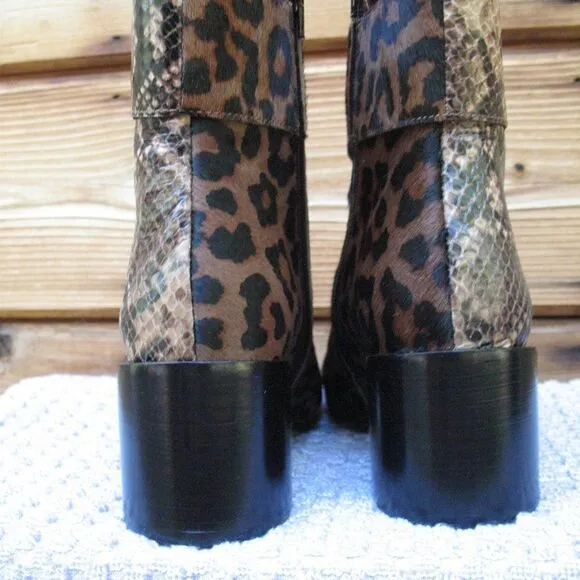 NWOB Jeffrey Campbell Godard Dual Animal Print Boots 5