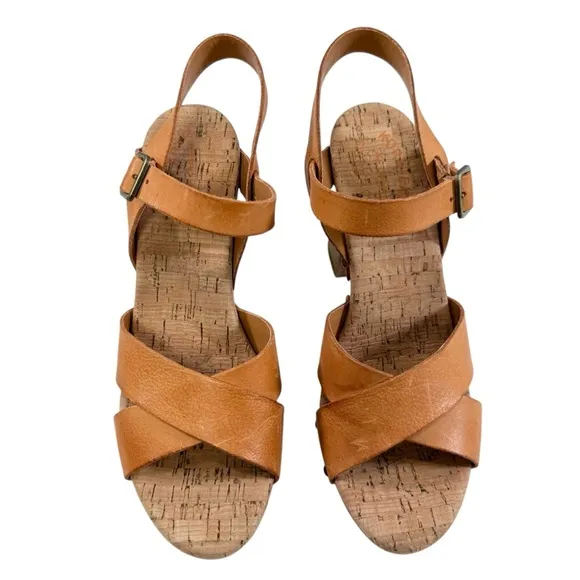 NWOB Kork-Ease Drew Strappy Leather Strap Block Heel Platform Sandals Size 8M