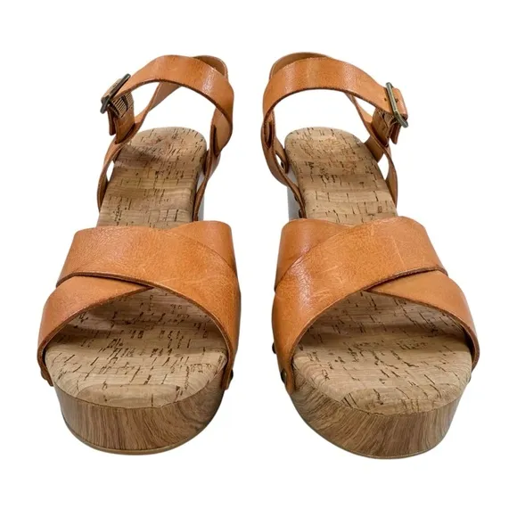 NWOB Kork-Ease Drew Strappy Leather Strap Block Heel Platform Sandals Size 8M