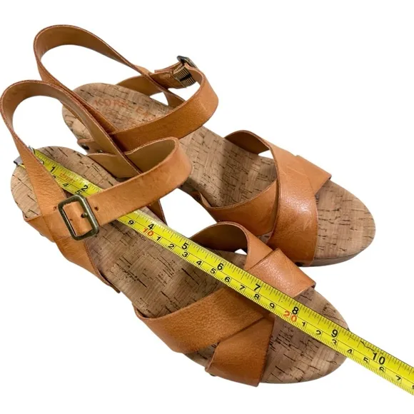 NWOB Kork-Ease Drew Strappy Leather Strap Block Heel Platform Sandals Size 8M