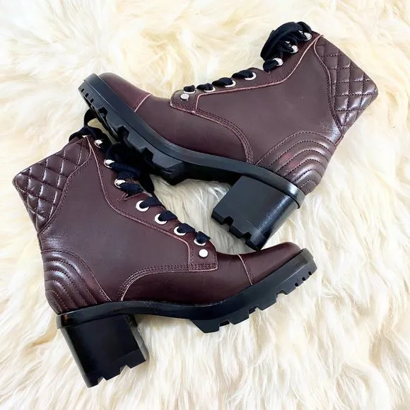 NWOB MARC FISHER Wyomi Platform Leather Lace-up Ankle Boot Sz 6.5 US