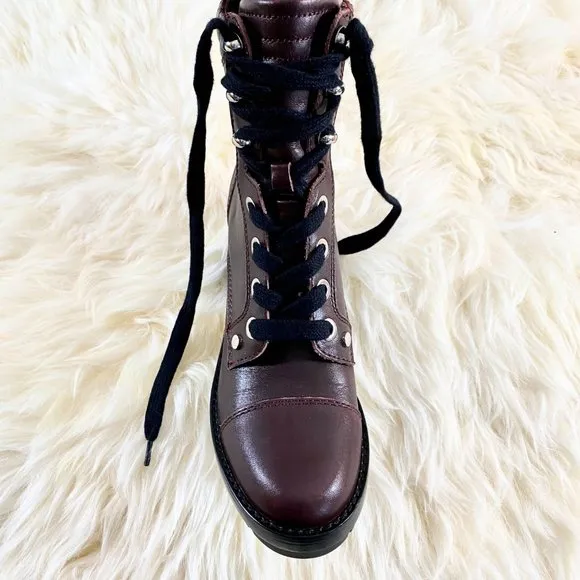 NWOB MARC FISHER Wyomi Platform Leather Lace-up Ankle Boot Sz 6.5 US
