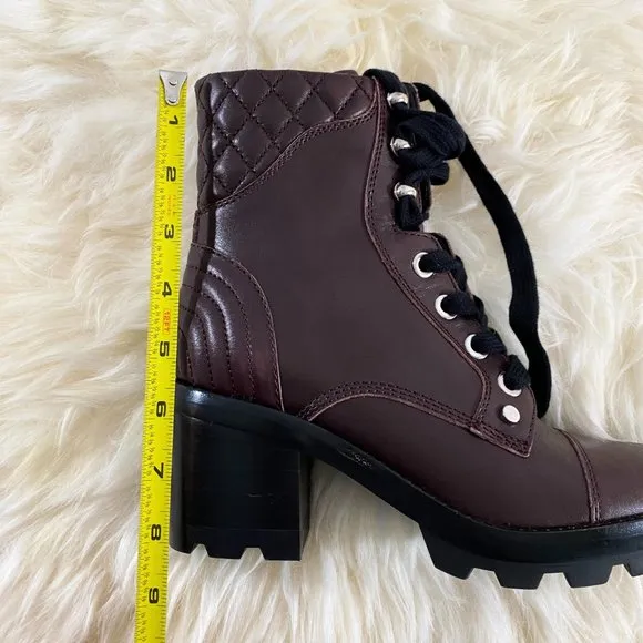NWOB MARC FISHER Wyomi Platform Leather Lace-up Ankle Boot Sz 6.5 US