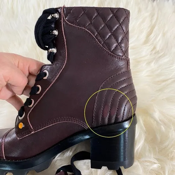 NWOB MARC FISHER Wyomi Platform Leather Lace-up Ankle Boot Sz 6.5 US