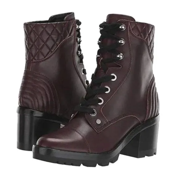 NWOB MARC FISHER Wyomi Platform Leather Lace-up Ankle Boot Sz 6.5 US