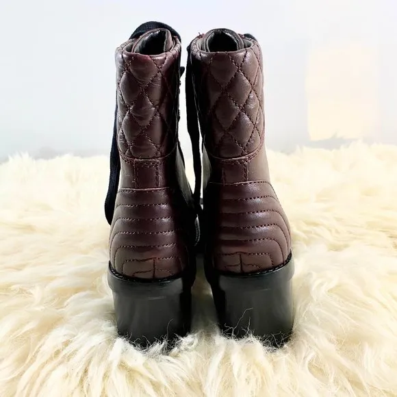 NWOB MARC FISHER Wyomi Platform Leather Lace-up Ankle Boot Sz 6.5 US