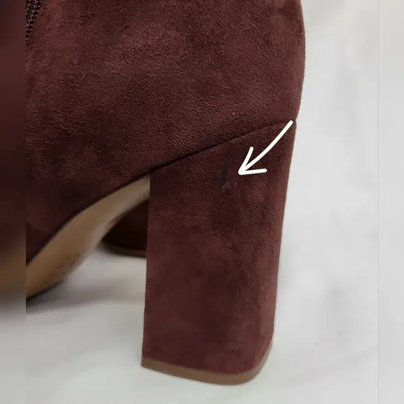 NWOB Naturalizer Burgundy Rae Bordo Side‎ Zip Suede Leather Boots Size 9W
