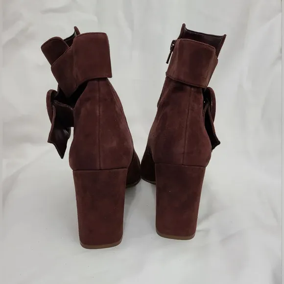 NWOB Naturalizer Burgundy Rae Bordo Side‎ Zip Suede Leather Boots Size 9W