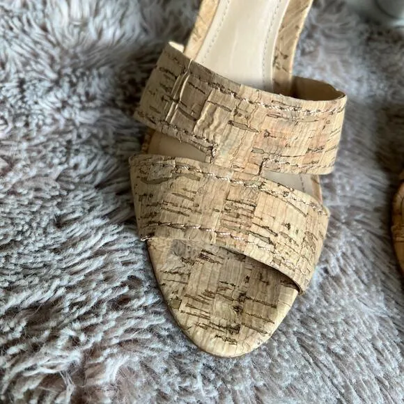 NWOB Schutz Cork 'Gwen' Ankle Strap Sandals with Heel Size: 10B