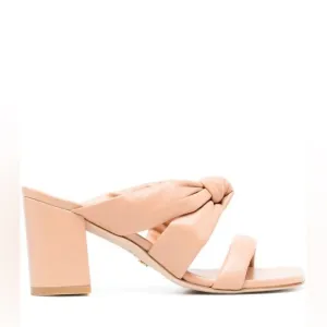NWOB Stuart Weitzman Play 75 Knot-detail Sandals in Beige Blush Sz 7