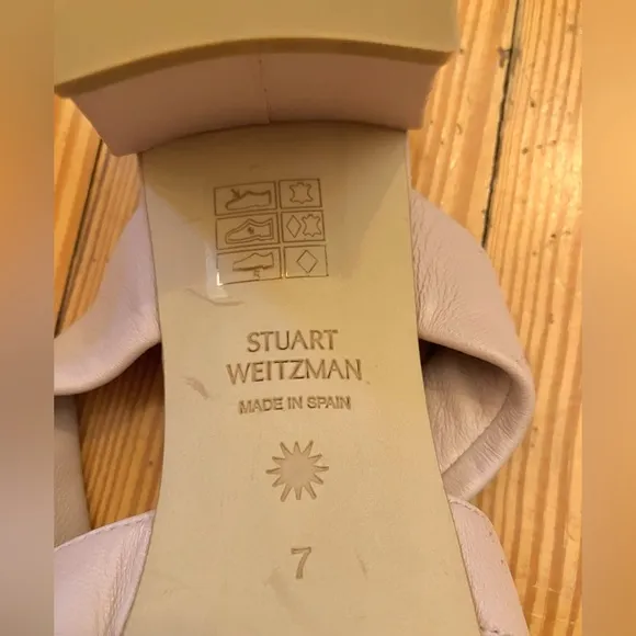 NWOB Stuart Weitzman Play 75 Knot-detail Sandals in Beige Blush Sz 7