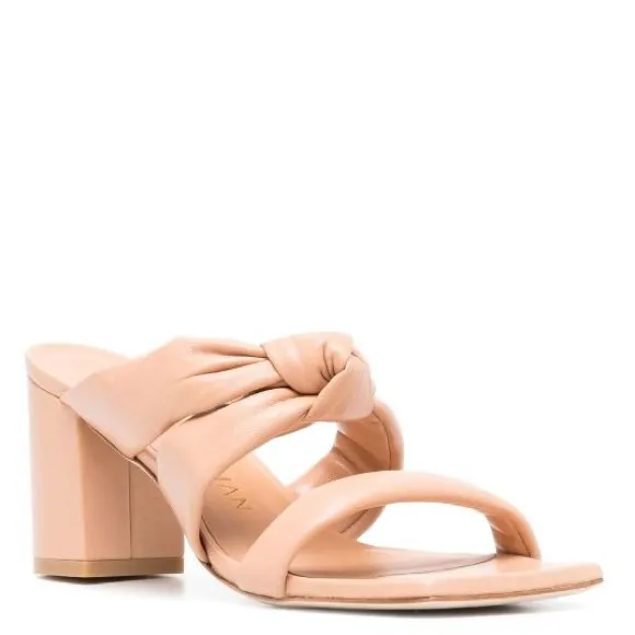 NWOB Stuart Weitzman Play 75 Knot-detail Sandals in Beige Blush Sz 7