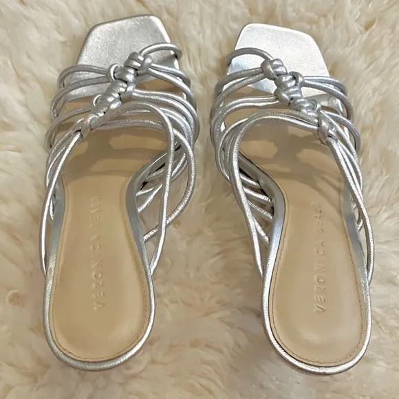 NWOB VERONICA BEARDAvita Metallic Cage Slide Sandals Sz 5.