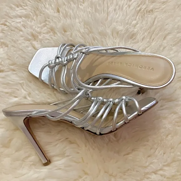 NWOB VERONICA BEARDAvita Metallic Cage Slide Sandals Sz 5.