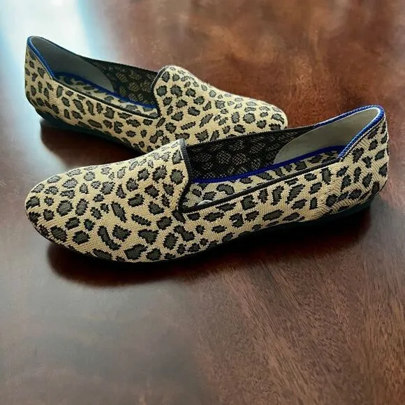 NWOB Women's Rothy's Animal Leopard Cheetah Print Flats Loafers Shoes Size 7