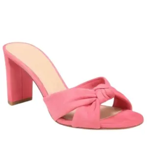 NWOB Veronica Beard Ganita Knotted Suede Mule Sandals In Coral
