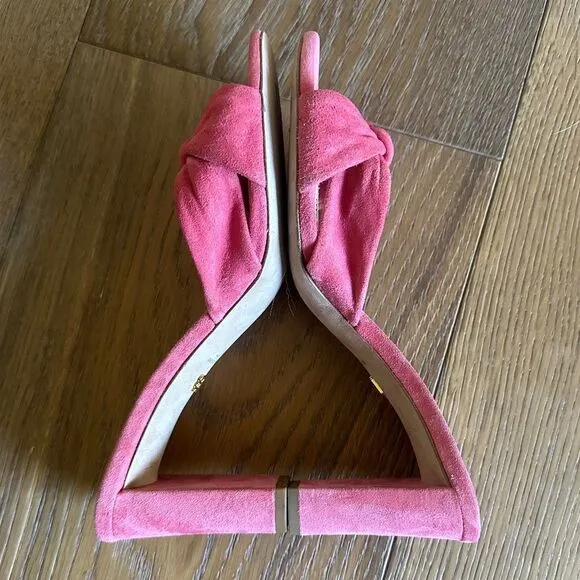 NWOB Veronica Beard Ganita Knotted Suede Mule Sandals In Coral