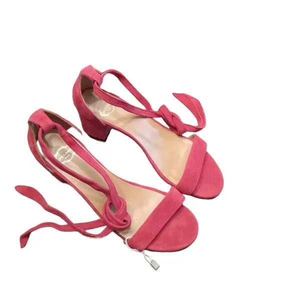 NWOT | Apologie Paris | Red Suede | Ankle Tie | Block Heel Sandal | Size: EU 38