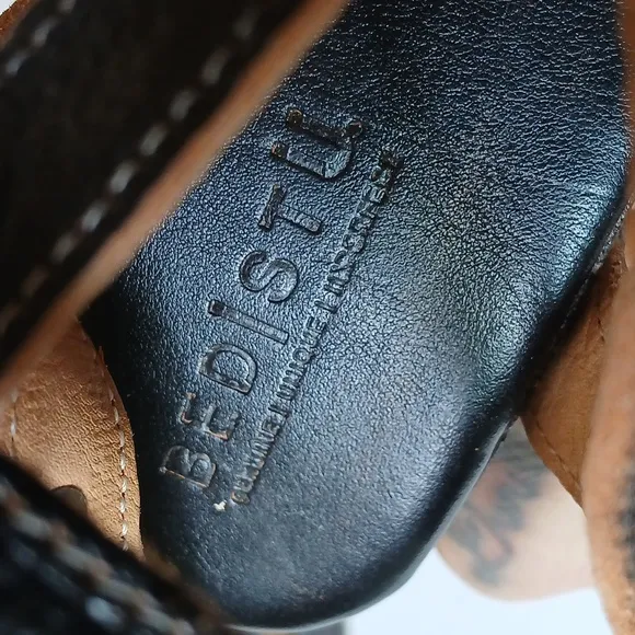 NWOT Bed Stu Jullian Distressed Leather Wooden High Heel Wedge Size 9