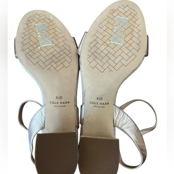 NWOT Cole Haan Josie Metallic Leather Block Heel Rose Gold Sandals – Sz 8.5B