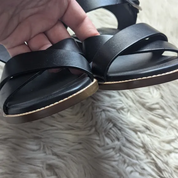 NWOT Everlane The Italian Leather Buckle Heel in Black