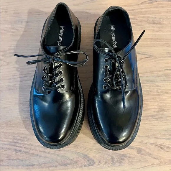 NWOT Jeffrey Campbell Platform Black Lace-Up Shoes
