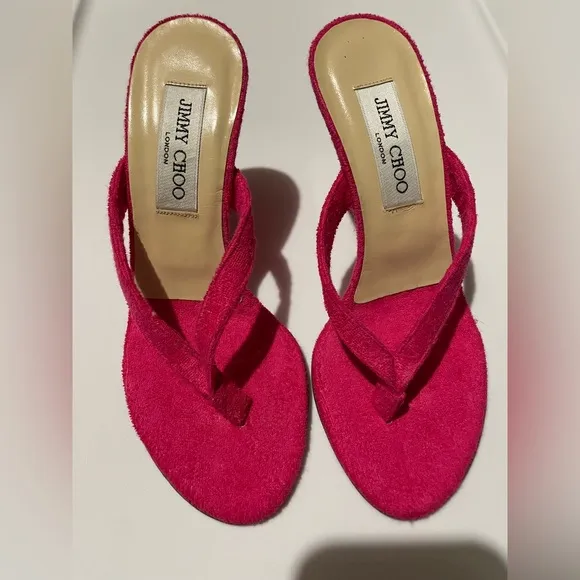 NWOT Jimmy Choo Fuchsia Pink Terry Flip Flop Sandal