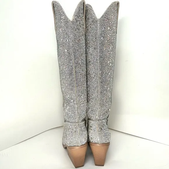NWOT MADDEN GIRL Arizona Rhinestone Embellished Knee High Cowboy Boots Size 6.5