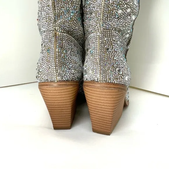 NWOT MADDEN GIRL Arizona Rhinestone Embellished Knee High Cowboy Boots Size 6.5
