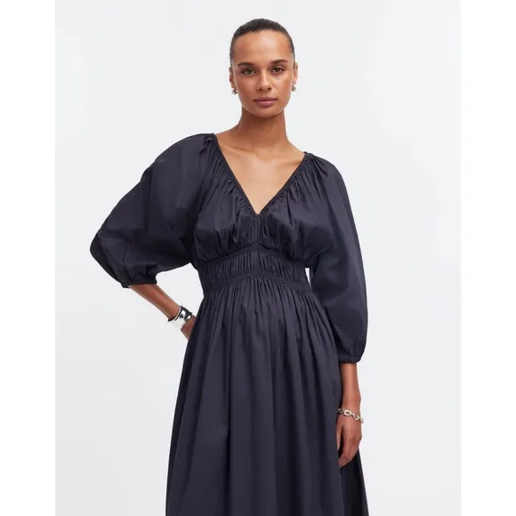 NWOT Madewell V-Neck Balloon-Sleeve Maxi Dress Size 8