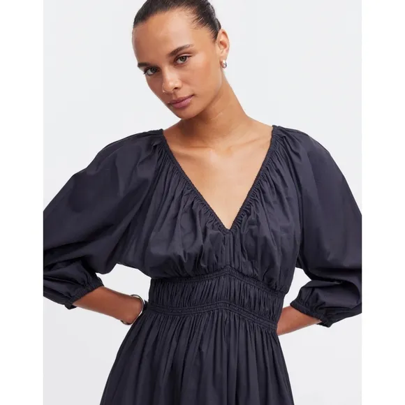 NWOT Madewell V-Neck Balloon-Sleeve Maxi Dress Size 8