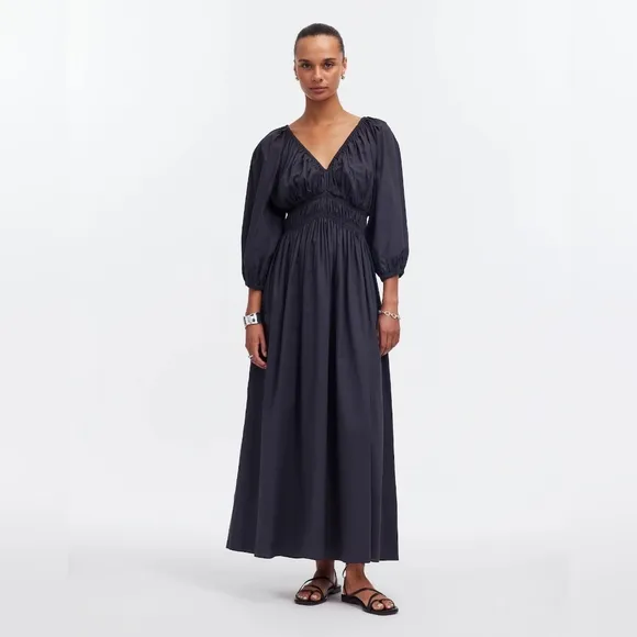 NWOT Madewell V-Neck Balloon-Sleeve Maxi Dress Size 8