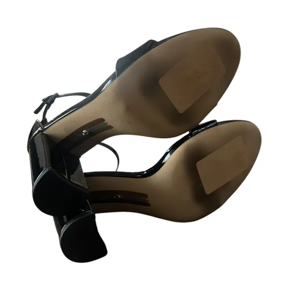 NWOT Sam Edelman Yaro Block Heel Black Patent Sandals – 9.5M