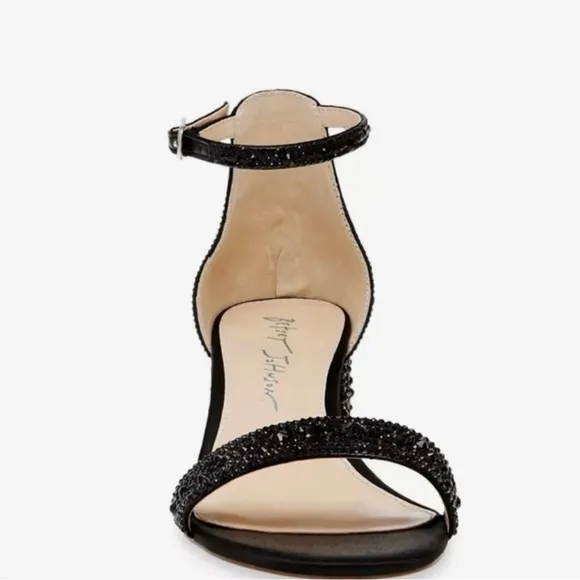 NWT Blue by Betsey Johnson Mari Rhinestone Block Heel Dress Sandals