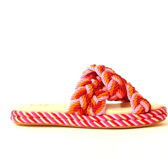 NWT Btb Los Angeles Penelope braid sandals in punch size 8