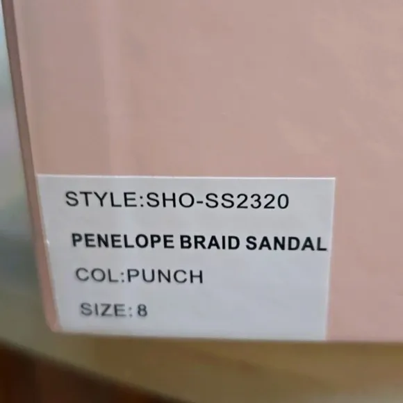 NWT Btb Los Angeles Penelope braid sandals in punch size 8