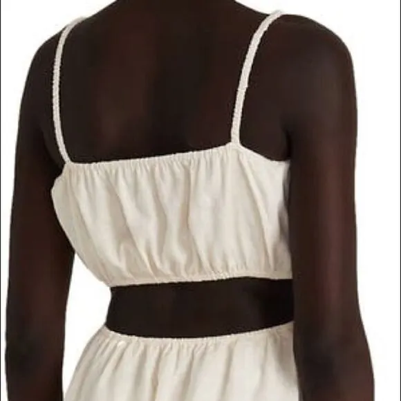 NWT Faithfull the Brand Linen Cut-Out Mini Dress Zuma Size 10/XL