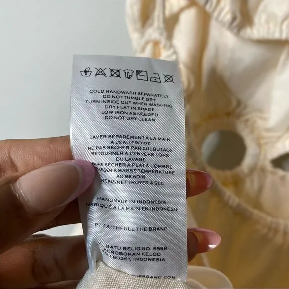 NWT Faithfull the Brand Linen Cut-Out Mini Dress Zuma Size 10/XL