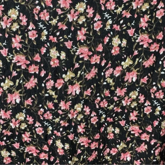 NWT Lulus A Beauty Downtown Black Floral Print Wrap Mini Dress Large