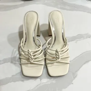 NWT - PAIGE Women's Becca Slip On Leather Strappy High Heel Sandals, Size 7
