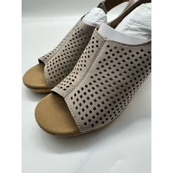 NWT Rockport Briah Perforated Farro Nubuck Sling Back Wedge Sandals Women’s 11 M