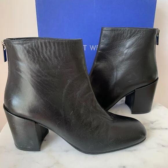 NWT Stuart Weitzman Black Ankle Boots 10