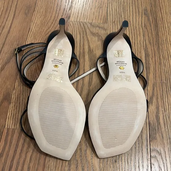 NWT Stuart Weitzman Leather Sandals- Ellsie 100 Black