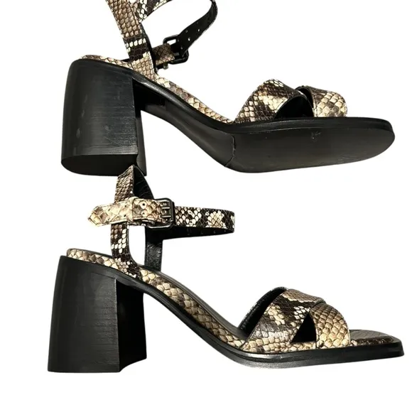 NWT The Kooples Square Toe Block Heel Sandals