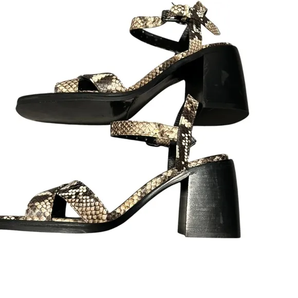 NWT The Kooples Square Toe Block Heel Sandals