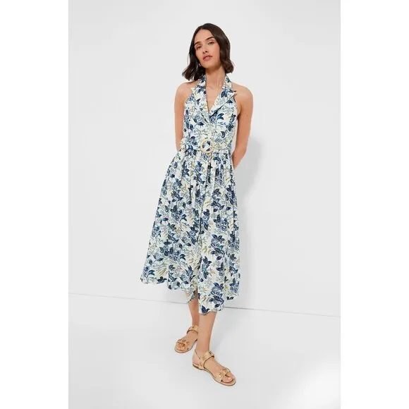 NWT Tuckernuck Larkspur Chintz Lena Dress, Blue &amp; White, Size 6