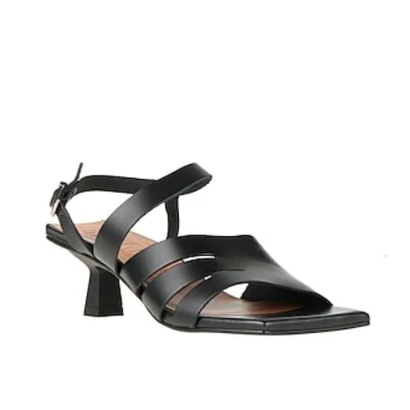 NWT GANNI Leather Kitty Heel Sandals