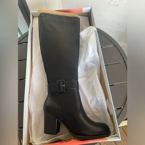 NWT Soul Naturalizer Twinkle Knee High Block Heel Black Women’s Boots Size 6M